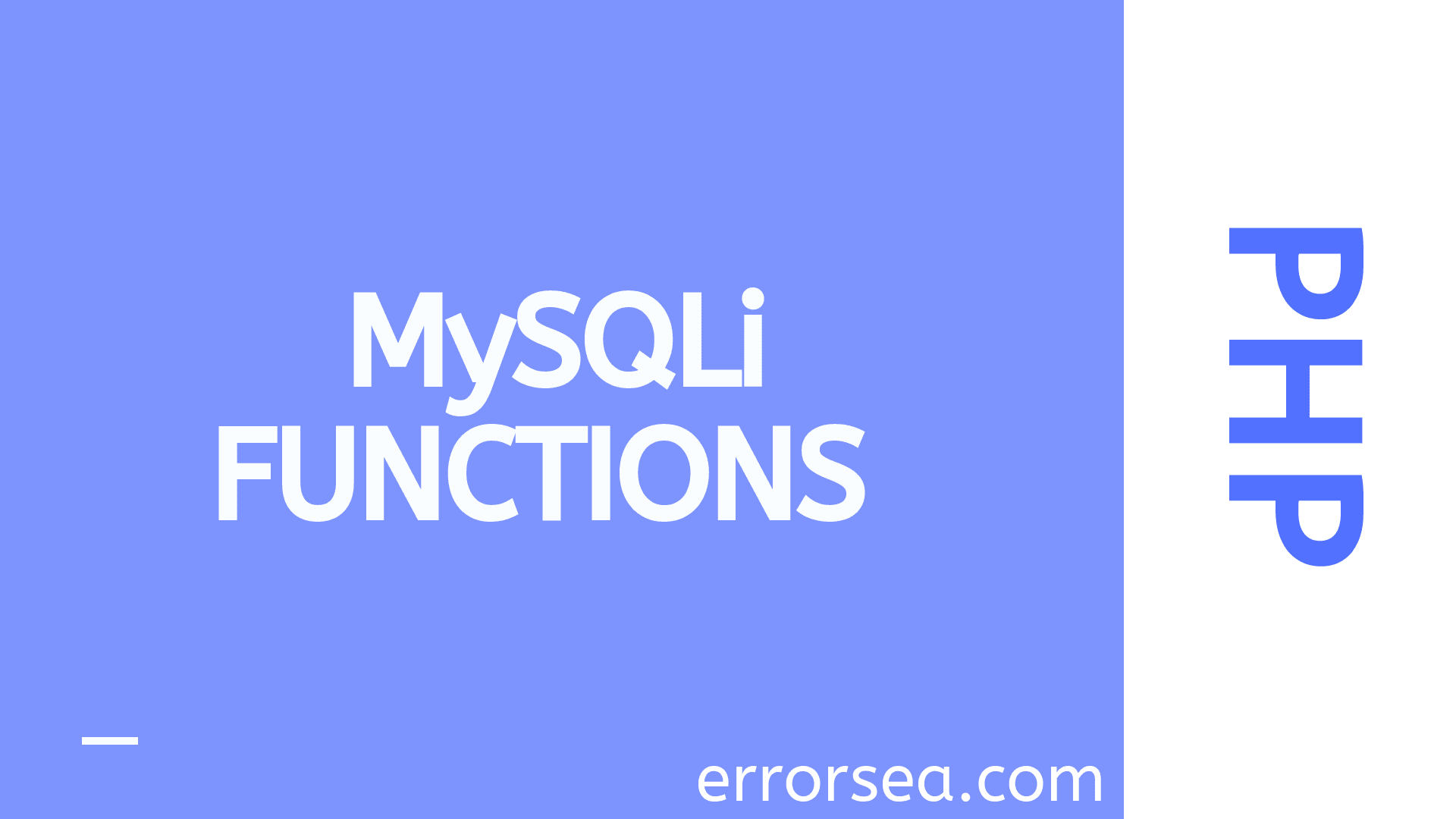 MySQLi Functions Introduction in PHP