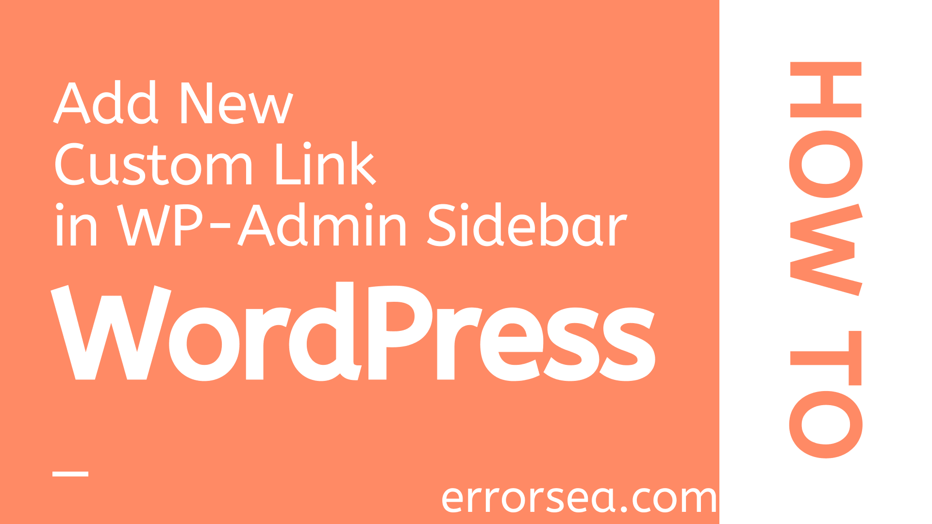 How to Add a New Custom Link in WordPress Sidebar