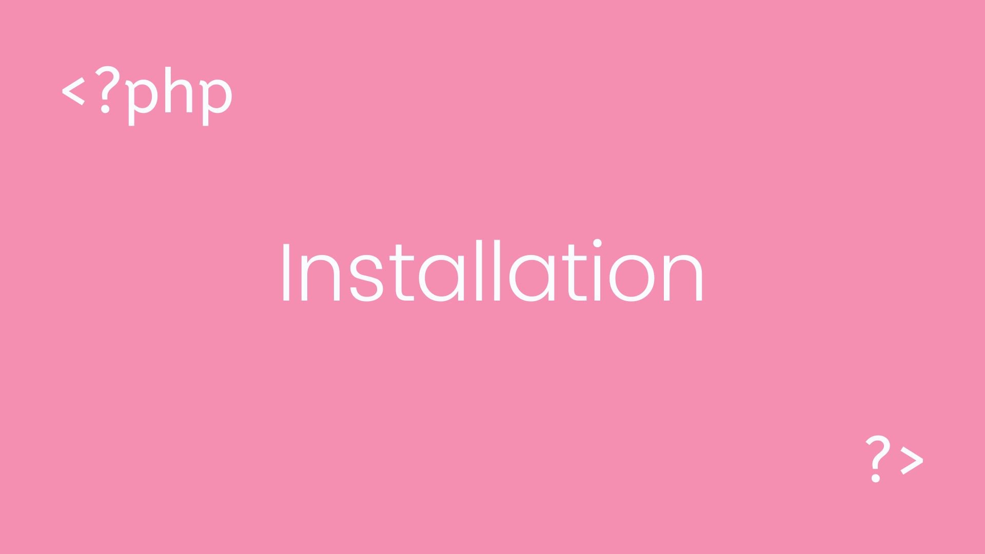 PHP Installation