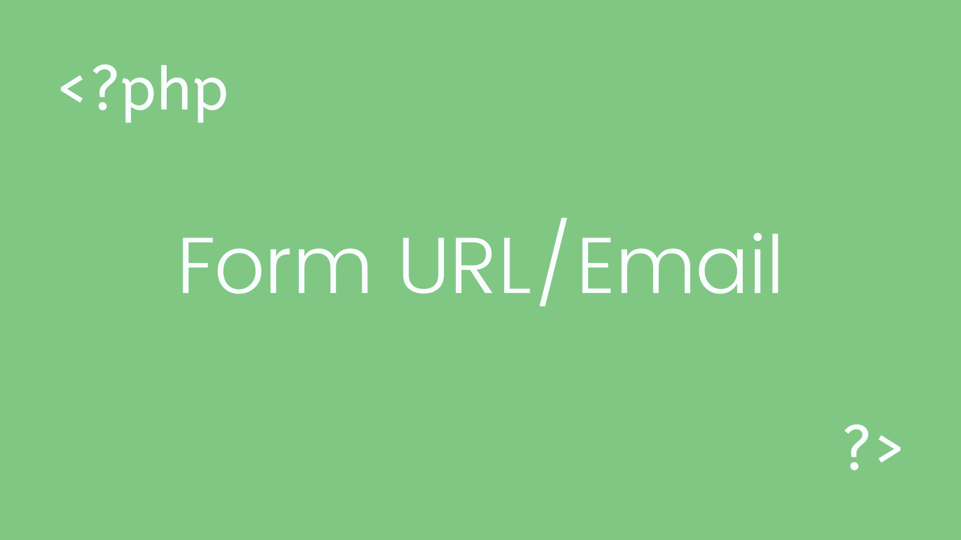 PHP Form URL/Email
