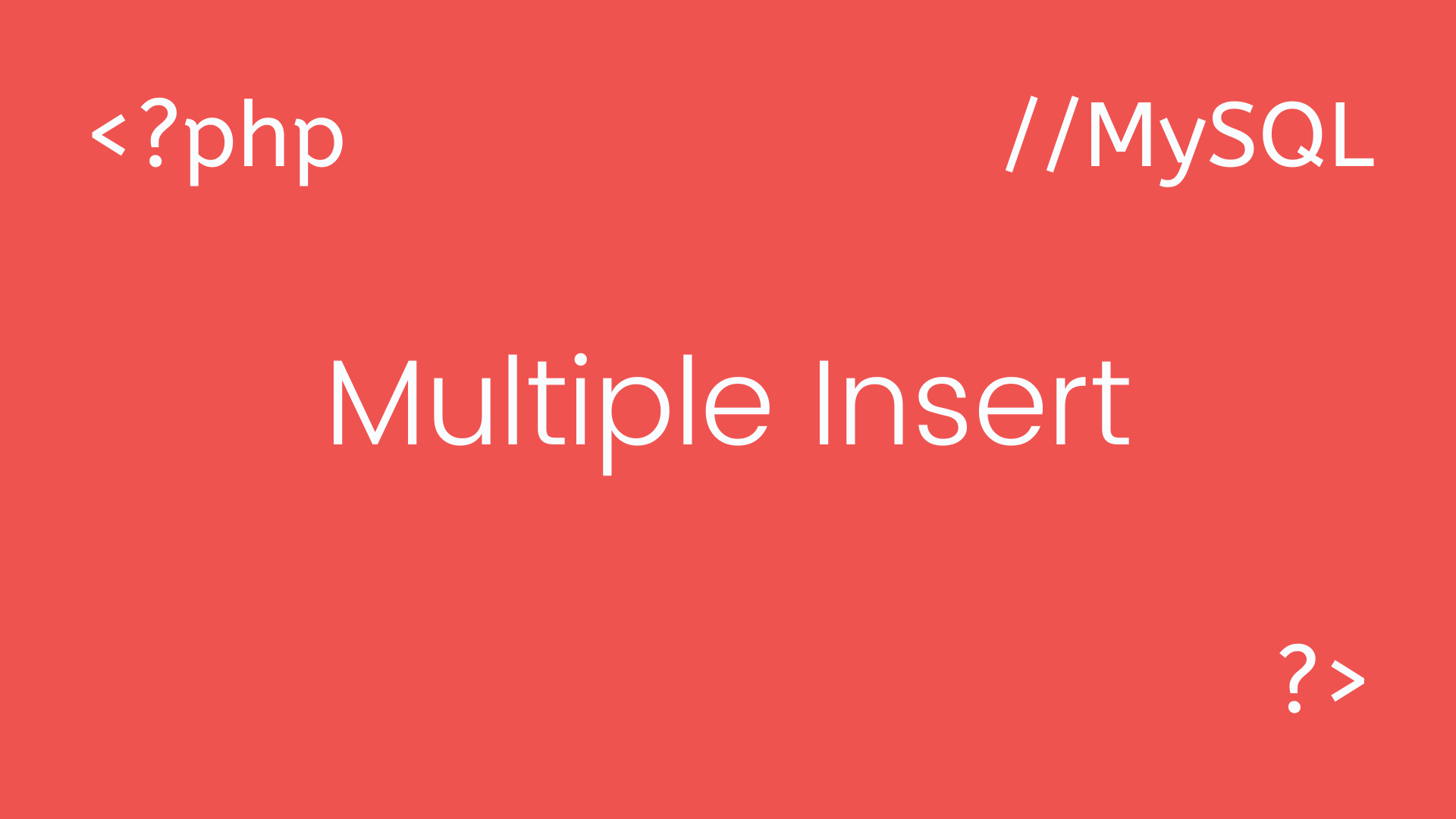 PHP MySQL Multiple Insert