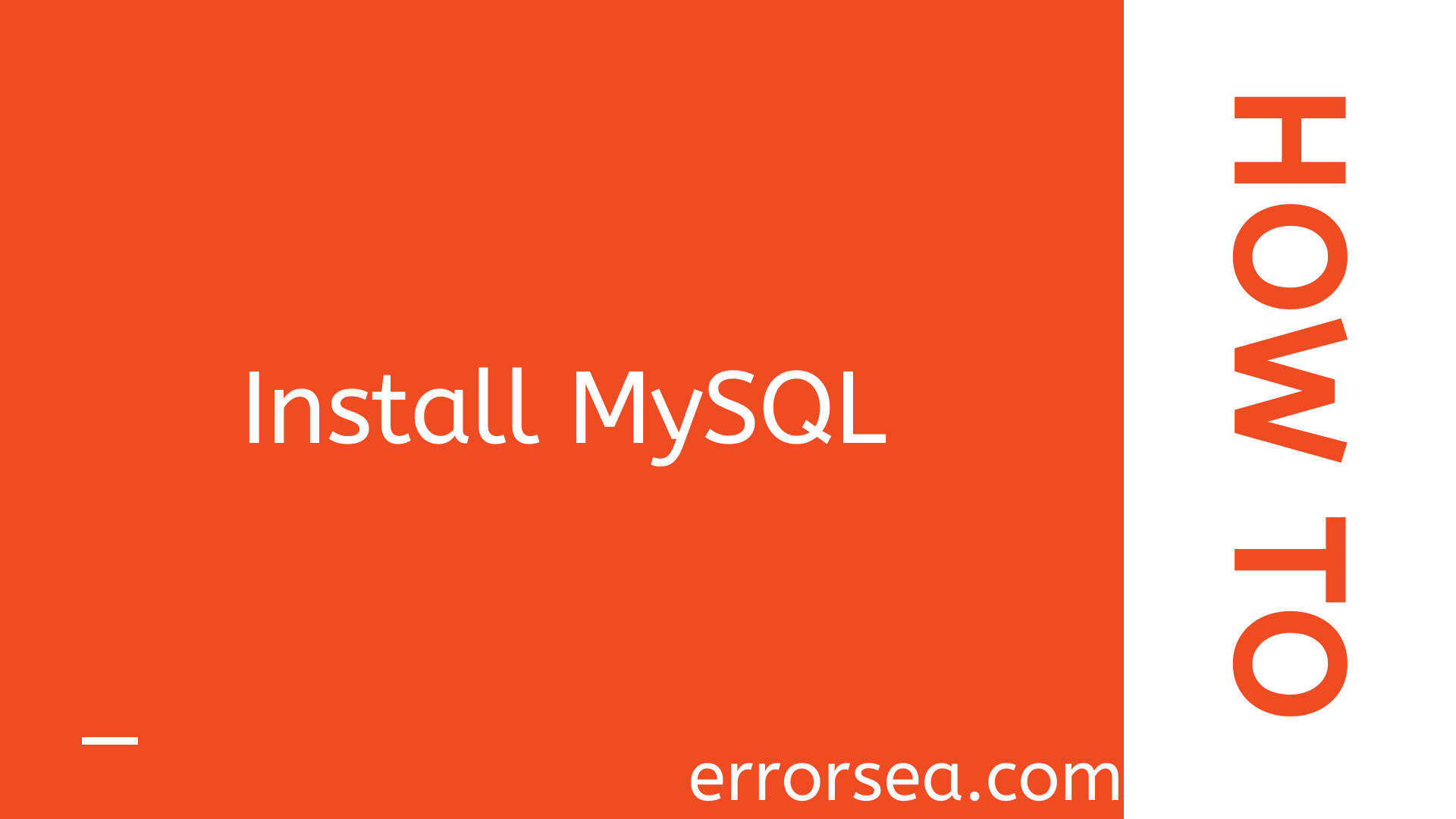 How to Install MySQL in 3 simple steps