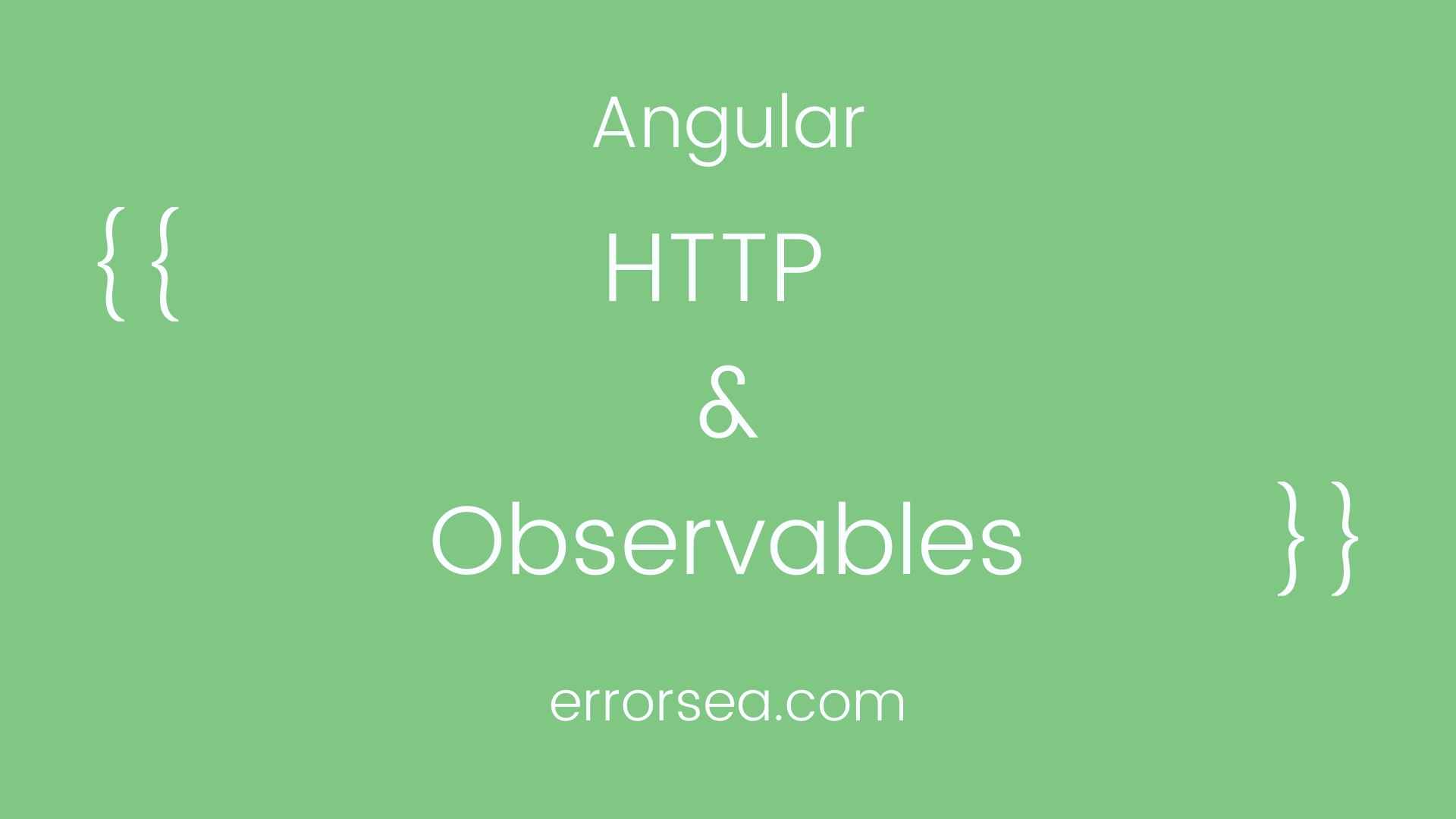 Angular HTTP and Observables
