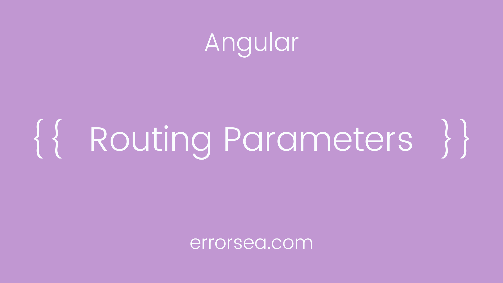 Angular Routing Parameters